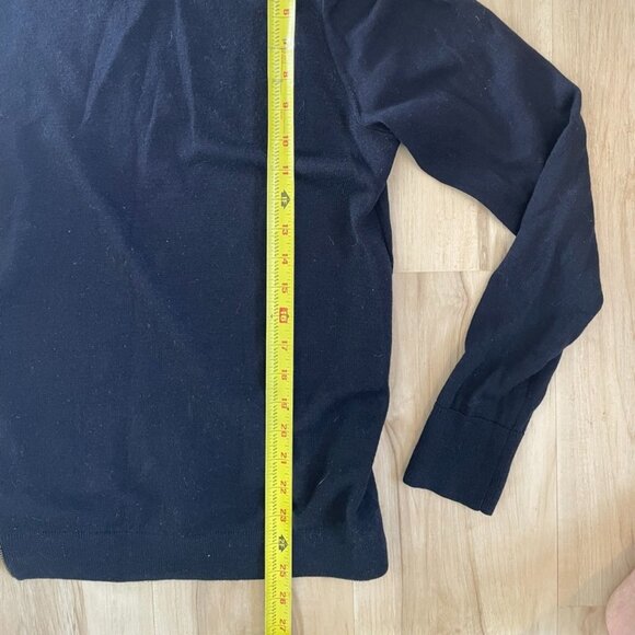 jcrew 100% merino wool zipper sweater mens XL navy blue crewneck - Picture 7 of 9